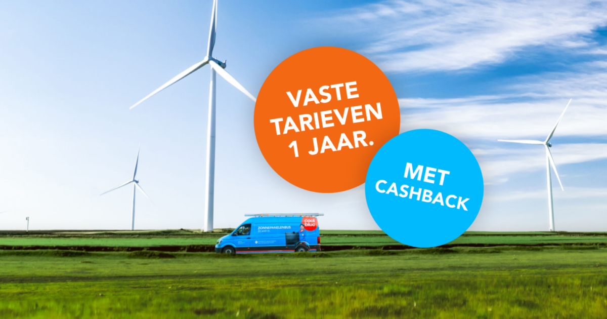 Coolblue 1 jaar vast + € 250 cashback Energie Aanbieding